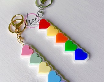 Heart Keyring | Rainbow Keyring | Love Keyring