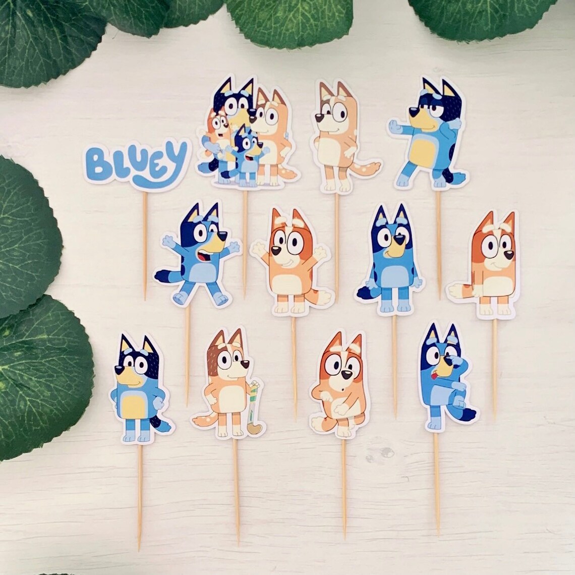 Bluey Cupcake Toppers Bluey Cupcake Toppers Blue and Bingo Etsy