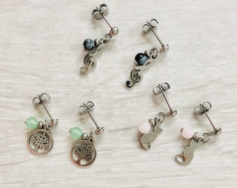 Natural stones, earrings