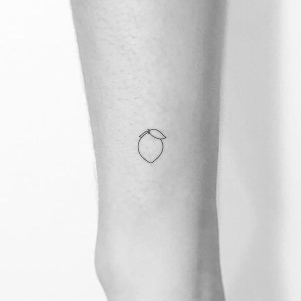 Minimalist Lemon Temporary Tattoo (Set of 3)