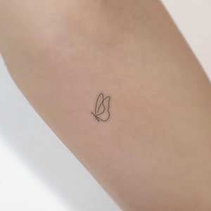 One Line Butterfly Temporary Tattoo (Set of 3)