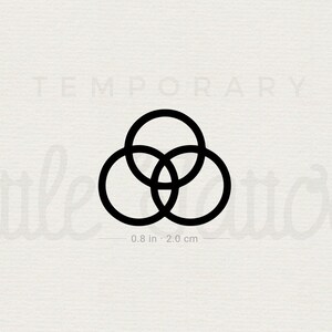 Borromean Rings Temporary Tattoo set of 3 - Etsy