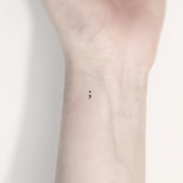 Tiny Semicolon Temporary Tattoo (Set of 3)