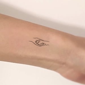Hand and Dog Paw Handshake Temporary Tattoo (Set of 3)