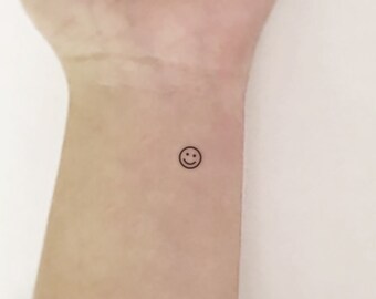 Smiley face tattoo ideas cute small designs for female and cool tiny ones  for male