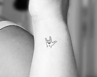 ILY Sign Language Temporary Tattoo (Set of 3)