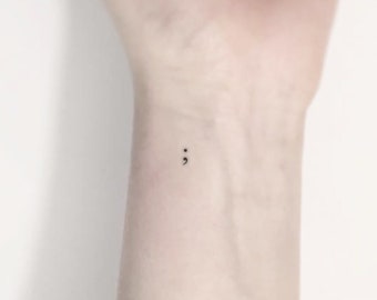 Tiny Semicolon Temporary Tattoo (Set of 3)