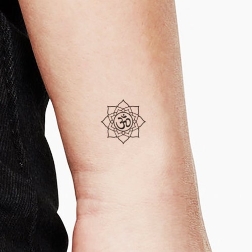 Lotus Flower Om Symbol Temporary Tattoo set of 3 - Etsy Ireland Lotus Flower Om Symbol Temporary Tattoo set of 3 - Etsy Ireland