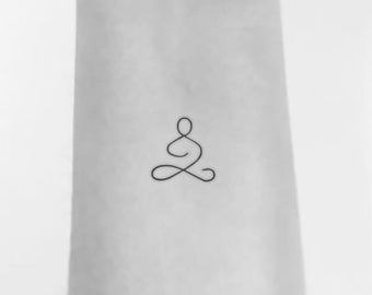 Meditator Breathe Symbol Temporary Tattoo (Set of 3)