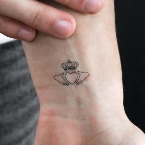 Small Claddagh Temporary Tattoo (Set of 3)