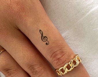 Treble Clef Temporary Tattoo (Set of 3)