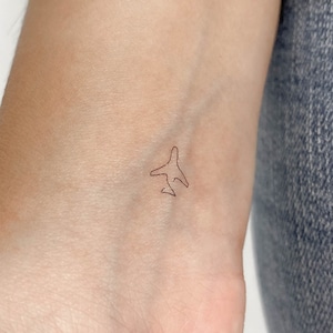 Paper Plane and Airplane Shadow Temporary Tattoo (Set of 3) – Small Tattoos