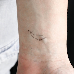 Narwal temporäres Tattoo (3er Set)