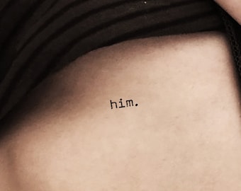 Him. Temporary Tattoo (Set of 3)