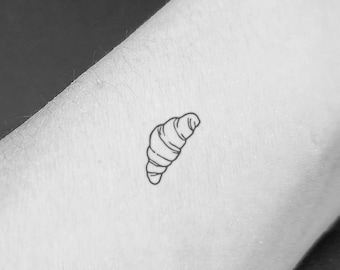 Small Croissant Temporary Tattoo (Set of 3)