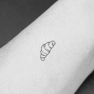Kleines Croissant Temporäres Tattoo (3er Set)
