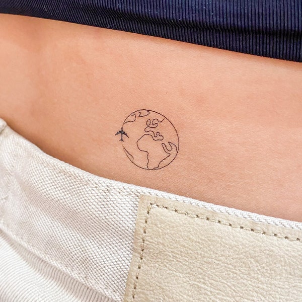 Voyageur du monde volant autour du monde tatouage temporaire (lot de 3)