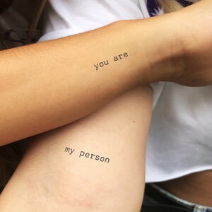 Matching You Are My Person Temporary Tattoo Set of 33 image 1