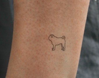 Pug Temporary Tattoo (Set of 3)