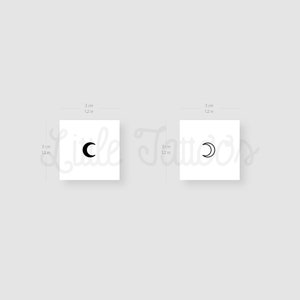 Matching Crescent Moons Temporary Tattoo (Set of 3+3)