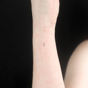 Tiny Semicolon Temporary Tattoo (Set of 3)