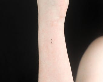 Tiny Semicolon Temporary Tattoo (Set of 3)