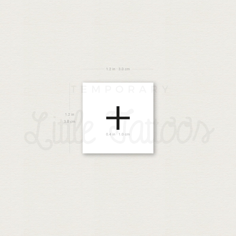 Plus Sign Temporary Tattoo set of 3 - Etsy