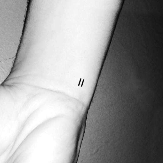 Small Equal Sign Temporary Tattoo Set of 3  Small Tattoos