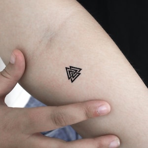 Little Tricursal Valknut Temporary Tattoo (Set of 3)
