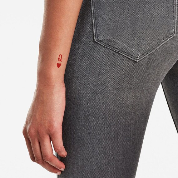Queen of Hearts Temporary Tattoo (Set of 3)