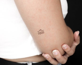 Minimalist Sea Temporary Tattoo (Set of 3)