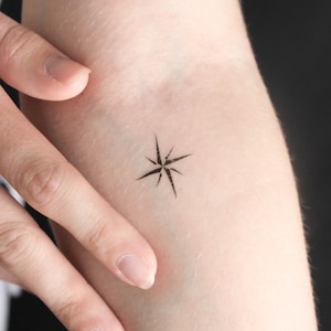 Tatuaggio Temporaneo Bussola Minimalista Piccolo (Set di 3)