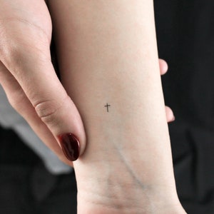 Micro Cross Temporary Tattoo (Set of 3)