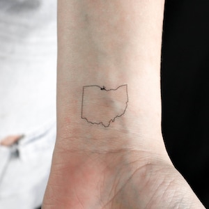 Ohio Karte temporäres Tattoo (3er Set)