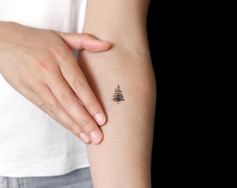 Kleine pijnboom tijdelijke tattoo (set van 3)