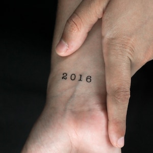 2016 Birth Year Temporary Tattoo (Set of 3)