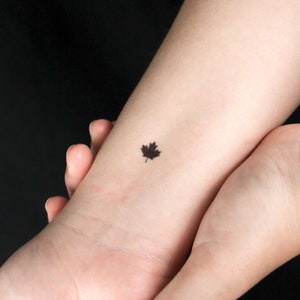 Kleines Ahornblatt Klebetattoo (3er Set)
