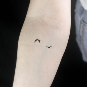 Two Flying Birds Temporary Tattoo (Set of 3)