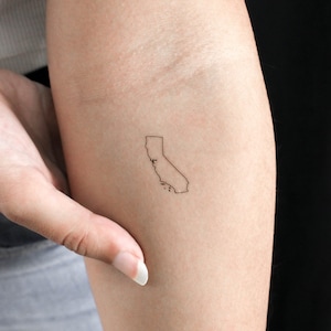 Tatouage temporaire de carte de Californie (lot de 3)