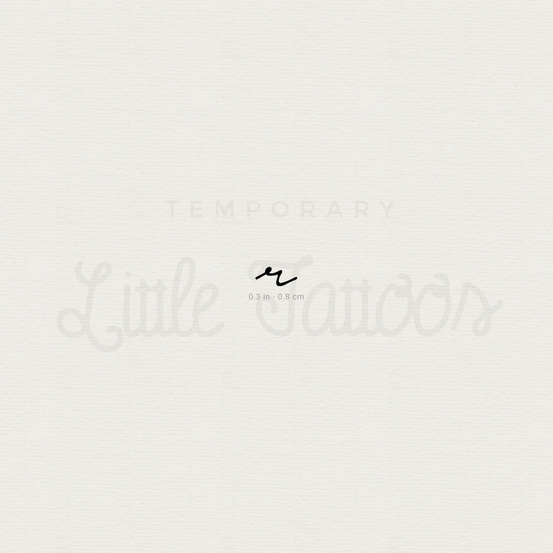 Handwritten Lowercase R Letter Temporary Tattoo (set of 3) - Etsy