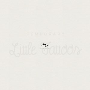 Tatuaje temporal de letra R minúscula escrita a mano (juego de 3)