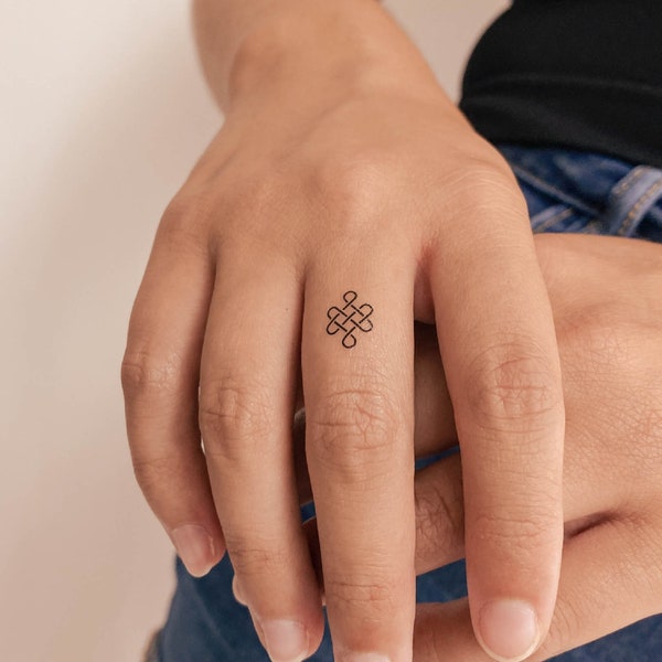 Tiny Endless Knot Temporary Tattoo (Set of 3)