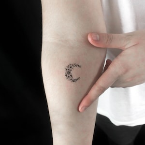 Small Flower Moon Temporary Tattoo (Set of 3)