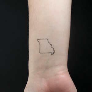 Missouri Karte Umriss temporäres Tattoo (3er Set)