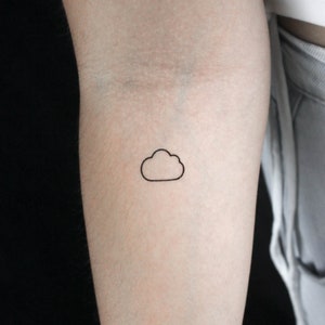 Minimalist Cloud Temporary Tattoo (Set of 3)