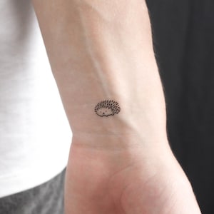 Minimal Hedgehog Temporary Tattoo (Set of 3)