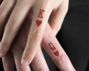 Temporary Tattoo King And Queen Ring Finger Tattoos Small Tattoo K