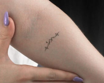 Tatuaggio temporaneo battito cardiaco di montagna (set di 3)