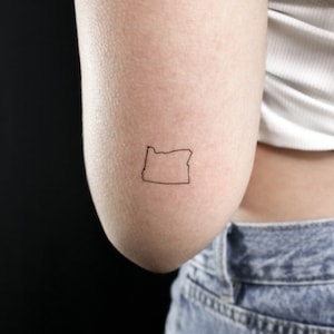 Oregon Karte Umriss temporäres Tattoo (3er Set)