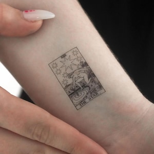 Tatuagem temporária de carta de tarô Little The Star (conjunto de 3)